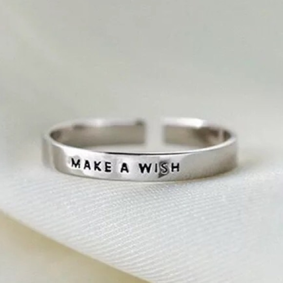 NEW! 925 Sterling Silver Adjustable “Make a Wish” Engraved Trendy Polished Ring! - Picture 6 of 7